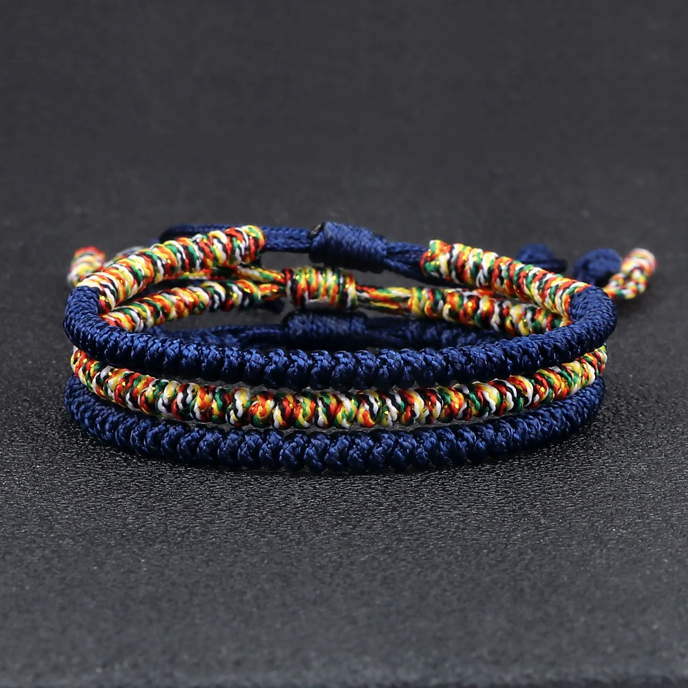 Lucky Rope Bracelets Set Handmade Braided Black Red Thread Bracelet Fashion Tibetan Buddhist Wristband Male Female Jewelry Gifts