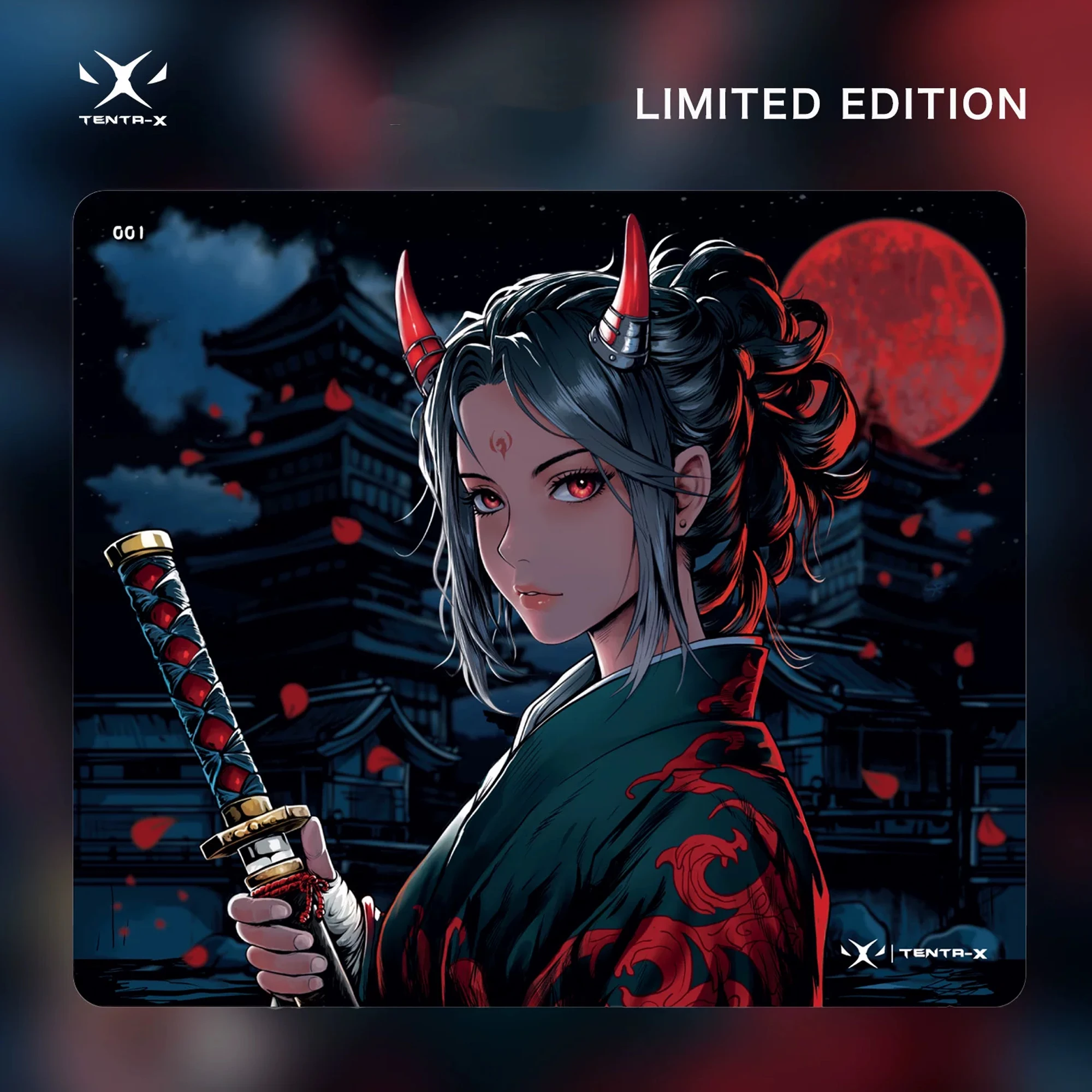 T-Tenta-x O-Oni's Oath Tempered Glass Mouse Pad Esports FPS Games Super Large 450X400MM Desktop Glass Pad Customized Replica