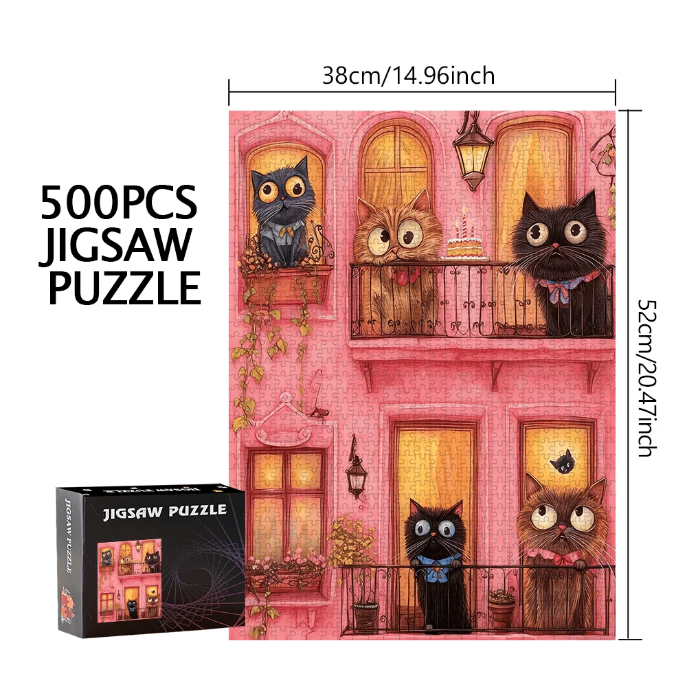 Puzzle portatili da 500 pezzi/1000 pezzi adatti per s & - Cervello fai-da-te impegnativo con colori, puzzle a tema per i viaggi,