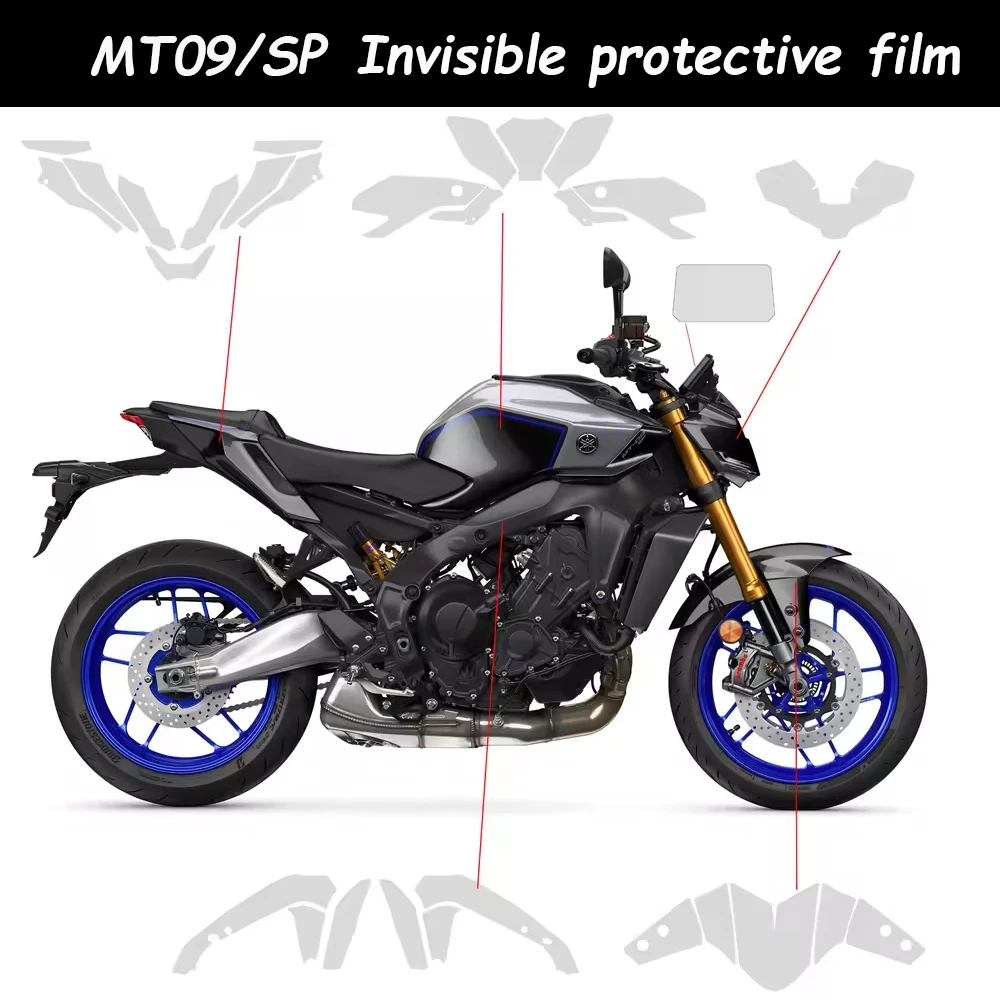 

PPF MT-09 Invisible protective film Anti scratch Protective film For MT09 MT 09SP 2024 2025 TPU Transparent film Screen film