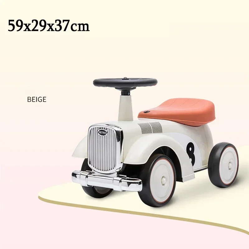 Retro Children's Scooter Car Baby Scooter Twister Car Walker Anti-rollover Four Wheel Steering Wheel Limit Turning Yo-yo Toy Car