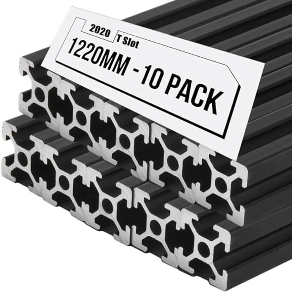 202' European Standard Black Anodized Aluminum T-Slot Extrusion Rail Kit_optional Kit Nut Bolt