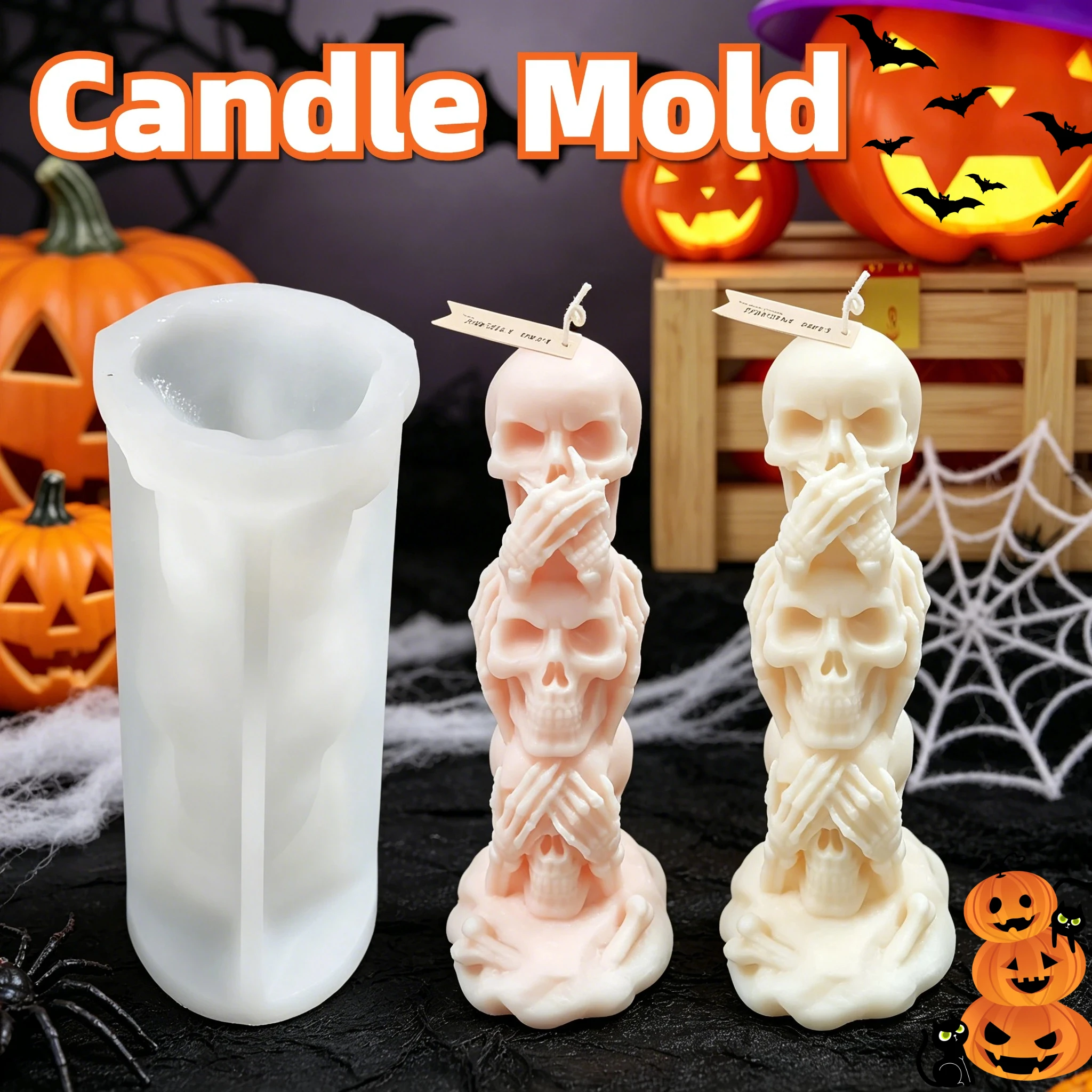 Candle Making Event - Triple Skull 3D Silicone Candle Mold