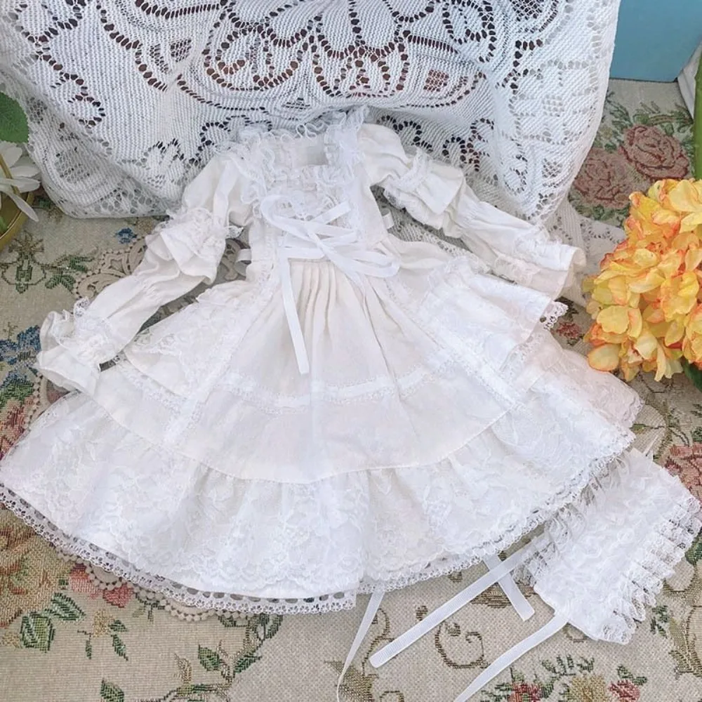 Women Girls Princess Baby Clothes Dress Up Lace Strap Doll Lolita Skirt Vintage Long Doll Retro Dress 1/4 1/6