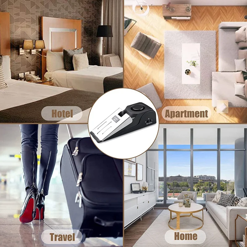 2 حزمة إنذار الباب مع 120DB الأمن صفارة الإنذار الباب سدادة إنذار لأمن الوطن باب الإنذارات