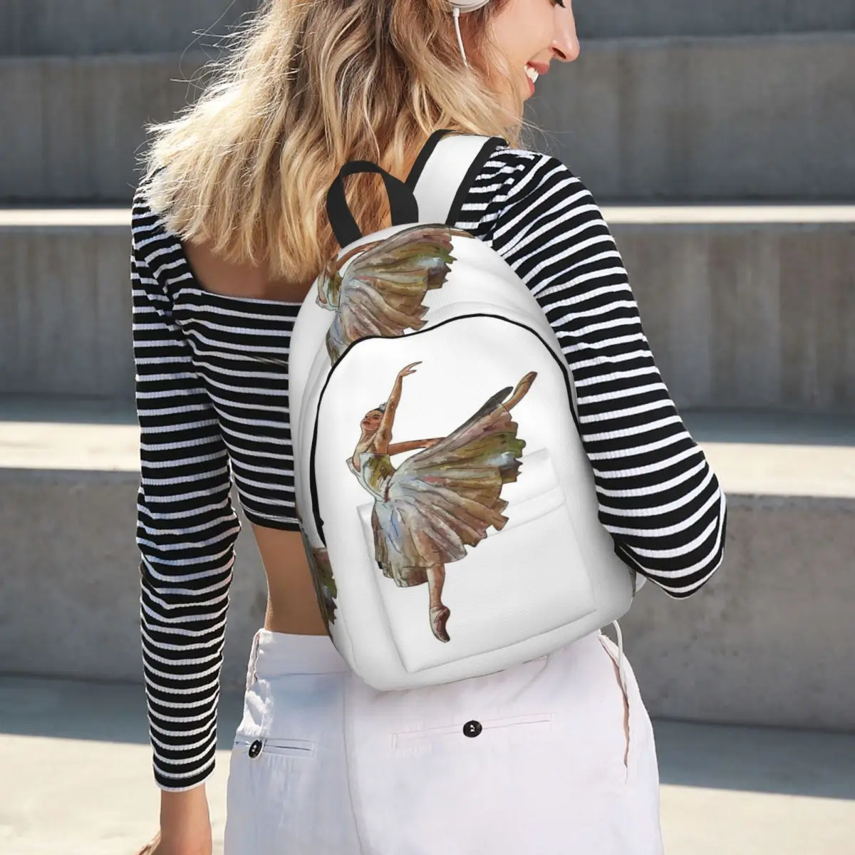 

Ballerina- Degas Inspired Backpack Hot Sale Daypack Large Capacity Kids BookBag School Bag Shoulder Bags for Men Women