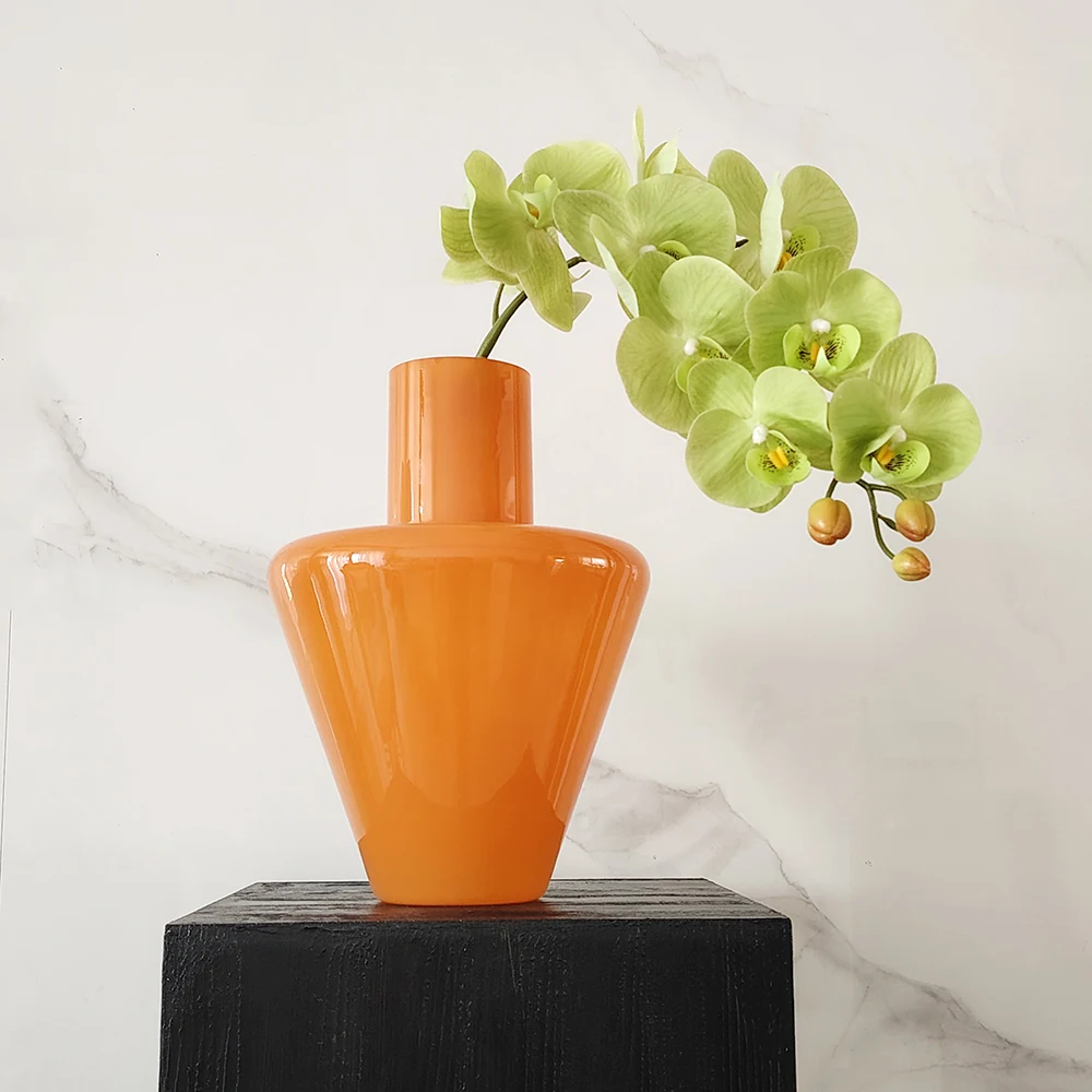Modern Artistic Flower Vase Individual High Aesthetic Vintage Large Flower Pot for Home Office Living Room Study Desktop Deco...