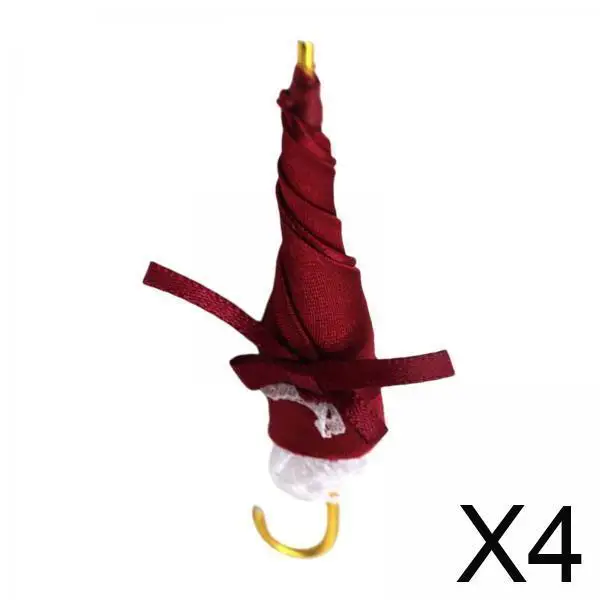 4x Doll House Umbrella Bridesmaid DIY Wedding Accessories Figure for Red