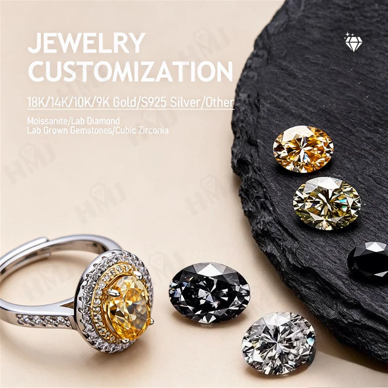 

Wholesale Moissanite Lab Grown Gemstones Personalized Jewelry Custom Ring Necklace Bracelet Luxury Fashion Handmade Customized