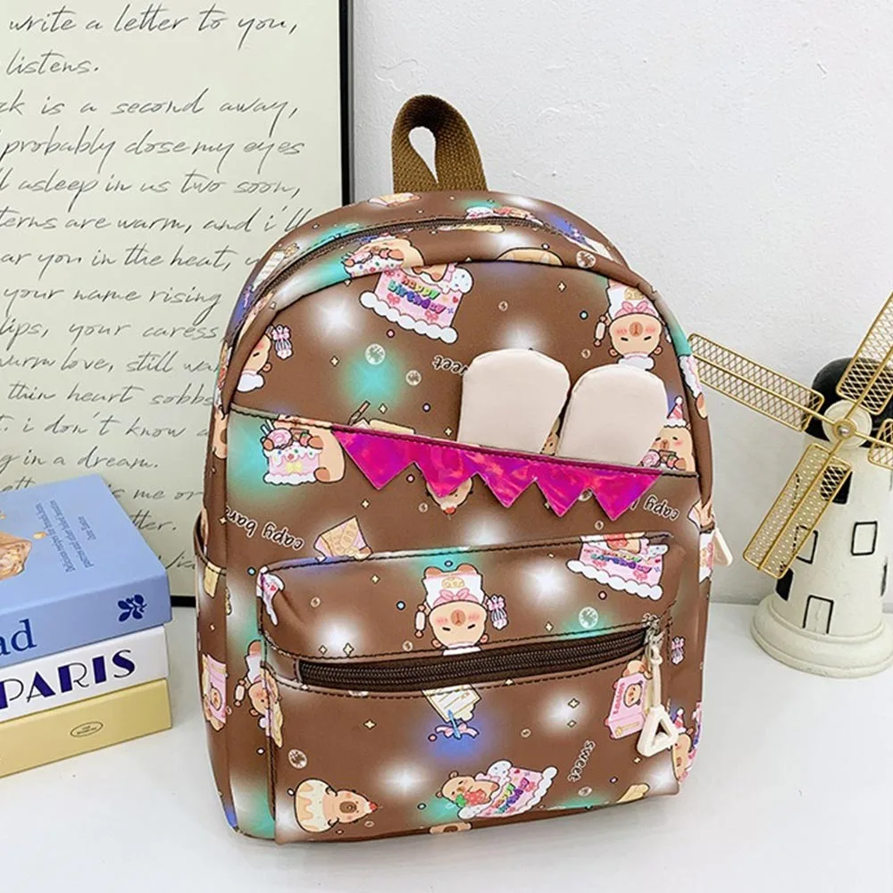 

High Quality Nylon School Bags Capybara Large Capacity Kids Backbag Backpack Gift