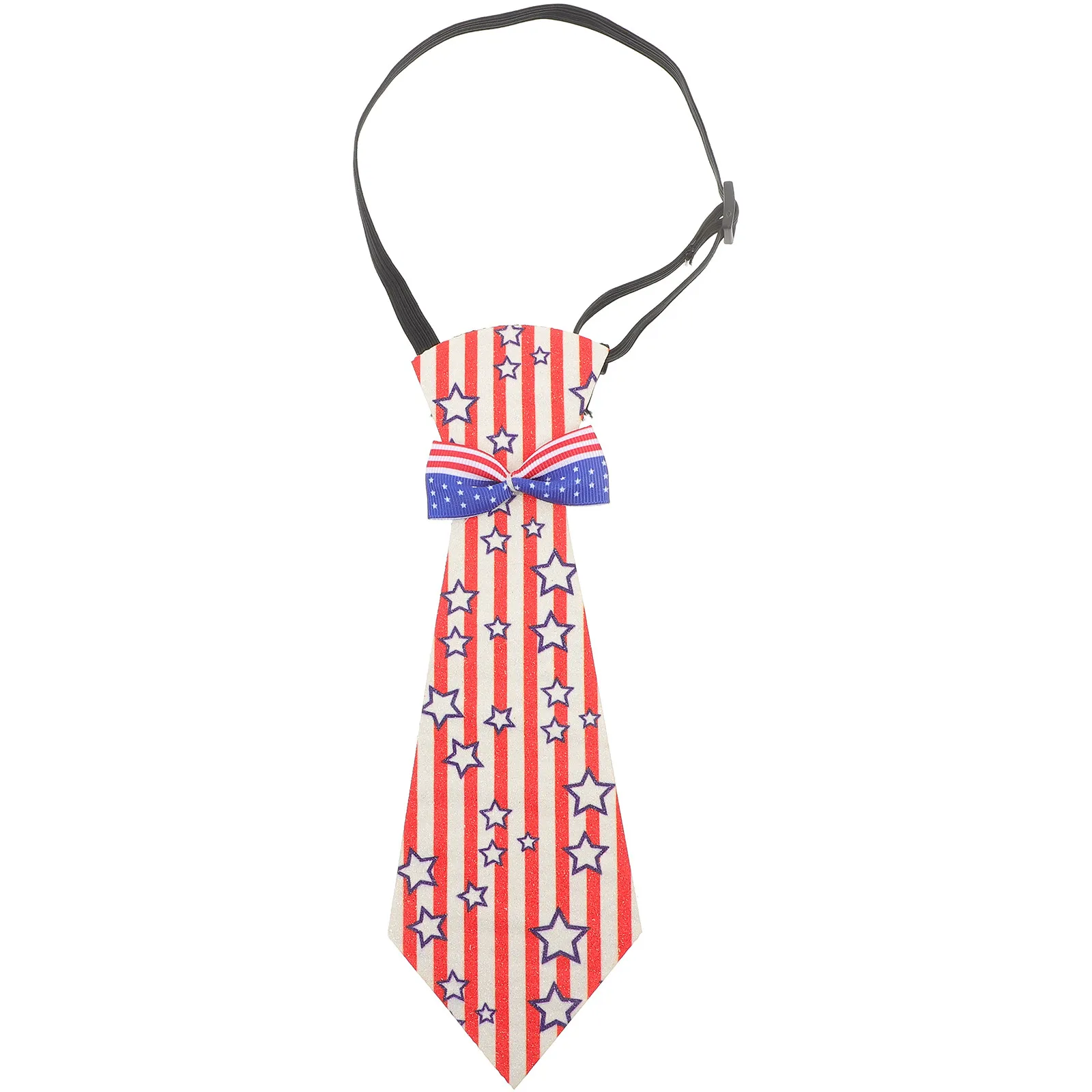

Usa Patriotic Necktie Independence Day Theme Decorative Party Tie for Festival Costume Performance Dress Up Accessory