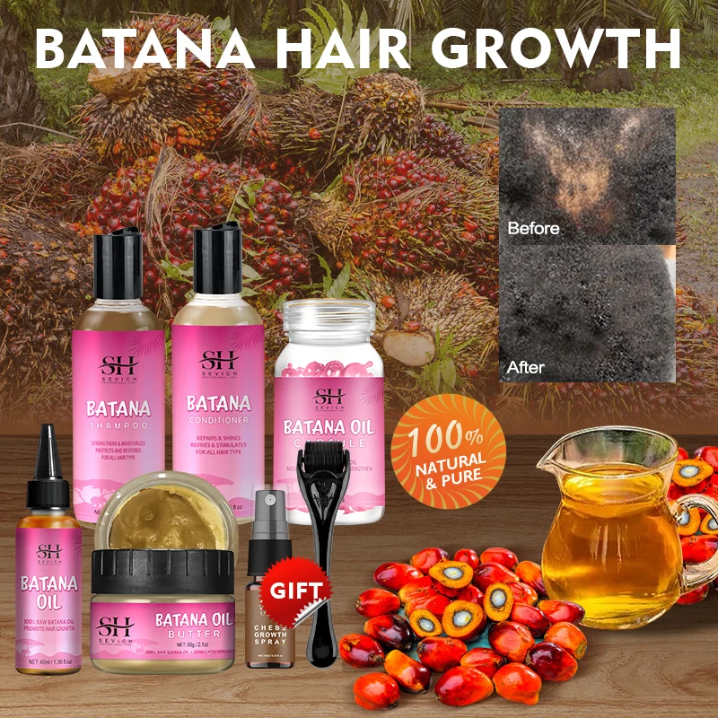 5 Stuks 100% Batana Olie Haargroei Set Afrikaanse Snelle Haargroei Batana Haarmasker Anti Haaruitval Breken Haargroei Behandeling
