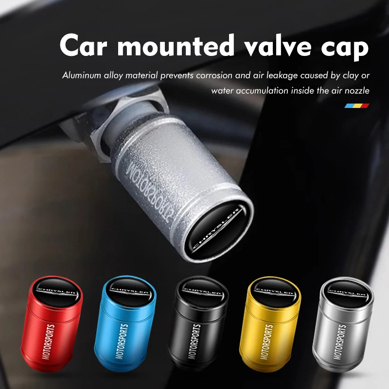 4pcs Car Tire Valve Cap Tyre Stem Cover Air Dust Tire Wheel Rim For Chrysler 300c 200 Cruiser Grand Voyager Pacifica Country