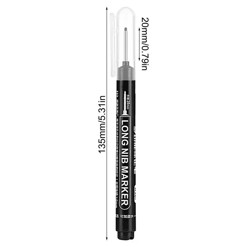 Carpenter Pen Long Deep Nib Marking Pen Carpenter Ink Marker Quick Drying Long Head Drill Markers For Carpenters And Builders