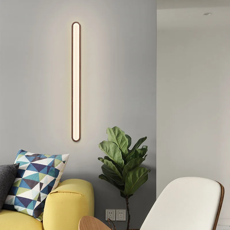 مصباح جداري طويل متوسط الحجم من خشب الجوز العتيق ياباني قديم ذو طابع واحد لغرفة المعيشة وخلفية غرفة النوم بجانب السرير بسيط #4