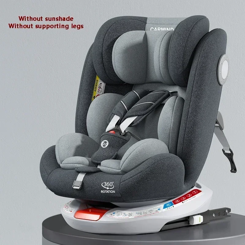 NONE Kindersicherheits-Autositz mit Halterung 360° °   Drehbarer Sicherheitssitz ISOFIX Stahlschnittstelle, geeignet für Kinder im Alter von 0–12 Jahren 4