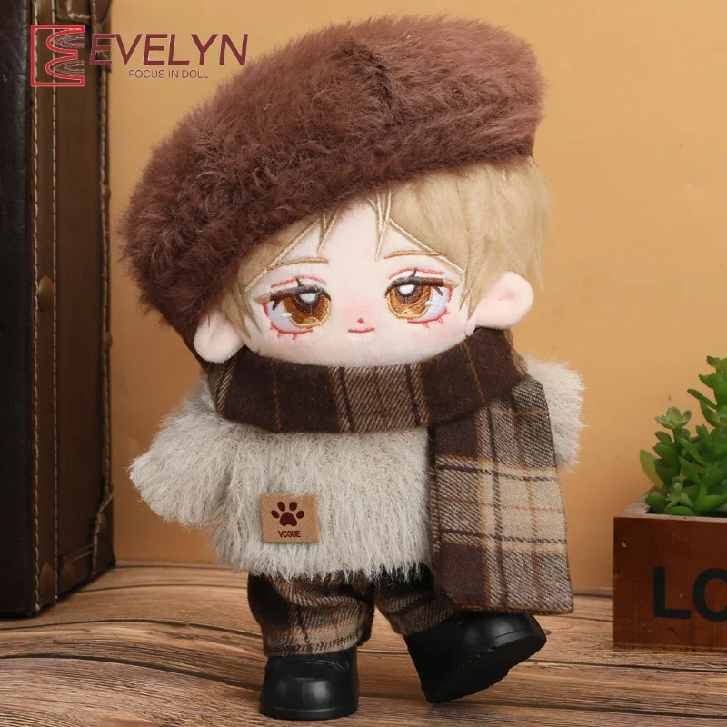 Evelyn (인형) 10/20cm 옷 사랑과 Deepspace Genshin Impact 아이돌 팬 선물 플러시 모자 모자 스카프 스웨터 바지 옷 복장
