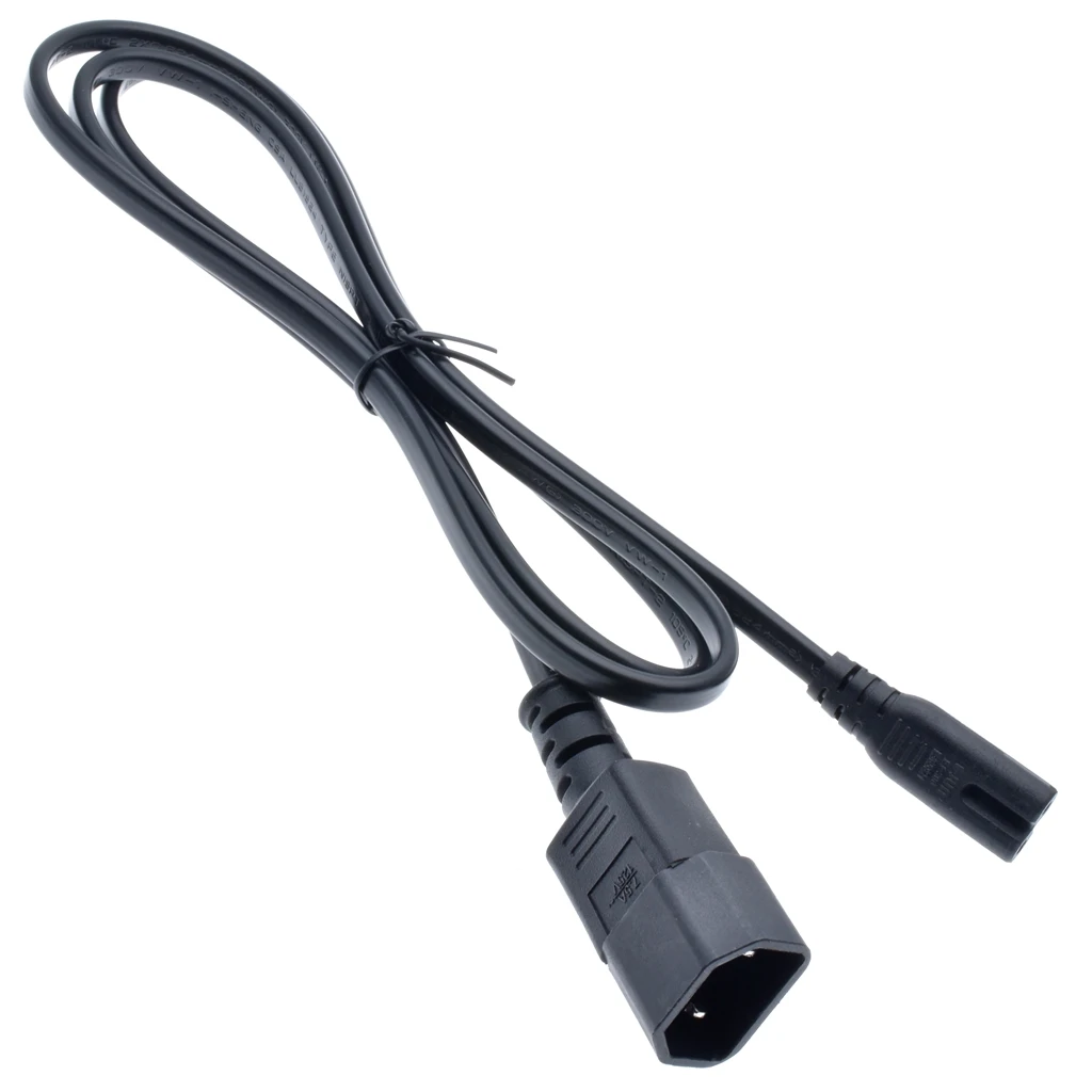 Iec 320 C18 Figuur 8 C7 Verlengsnoer Voor Pdu/Ups, iec C14 2pin Male Naar C7 Platte Outlet Socket Power Adapter Kabel, 18AWG,130 Cm