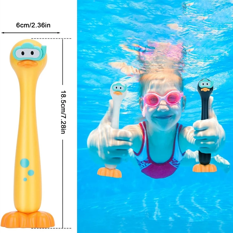 3pcs Pool Diving Toys Duck Diving Stick Pool Games Toy for Children Underwater Breath Holding Training Toy Parent-Child Gifts