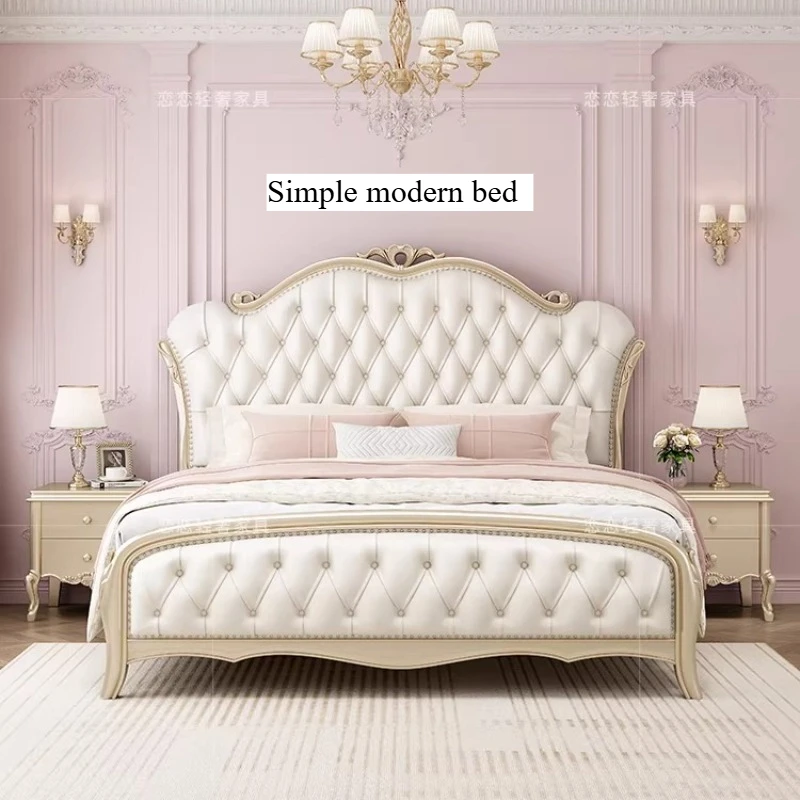 

Bedroom Girls Bed Wooden Leg Support No Matress French Storage Bed Twin Size Queen Frame Muebles Para El Hogar Home Furniture