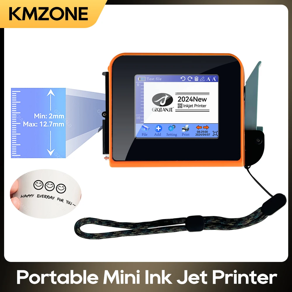 

12.7mm Portable Mini Handheld Thermal Inkjet Printer for Text QR Barcode Batch Number Logo Date Label Printer