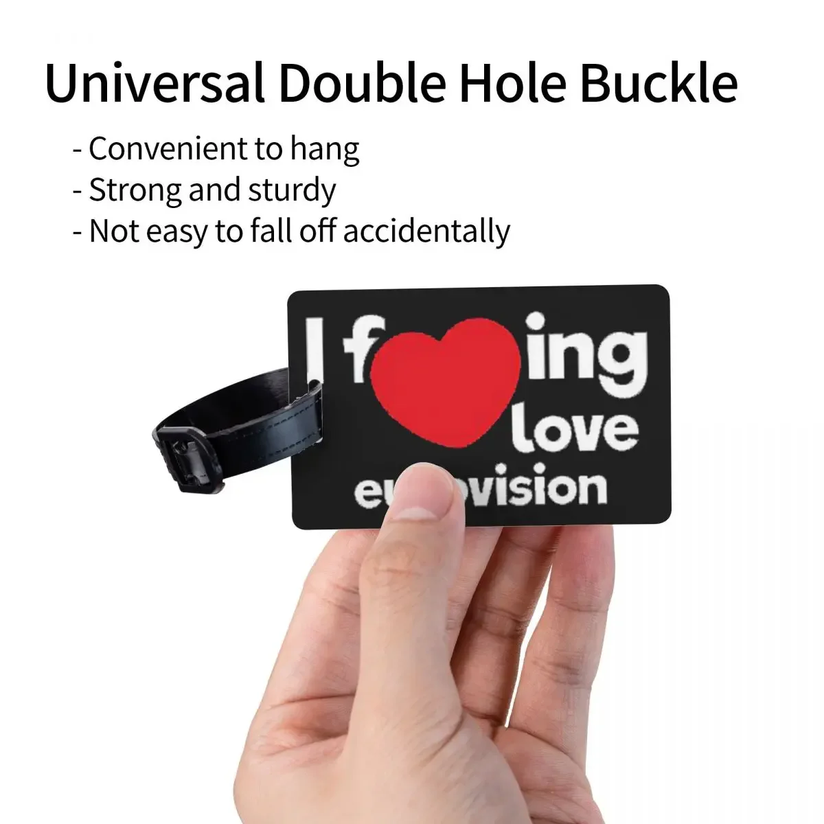 I Love Eurovision - Rainbow Pattern Luggage Tags Suitcase Accessories Travel Baggage Boarding Tag Label Holder ID Name Address