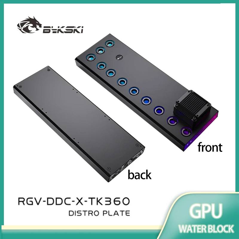 Bykski RGV-DDC-X-TK360 Acrylic Distro Plate / Board for PC Cooler System Case / Fit Hard Hose Tube / Combo DDC Pump