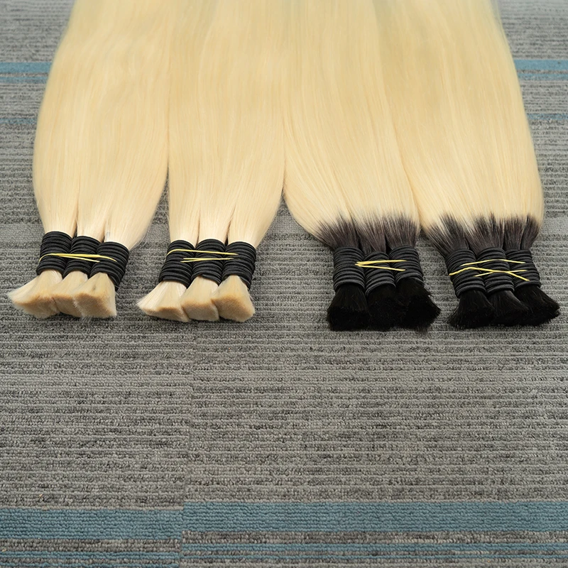 Human Braiding Hair Natural Black Cabelo Loiro Vietnamese Hair Blonde Color Hair Bulk 613 Human Hair Bundles Hair Extensions