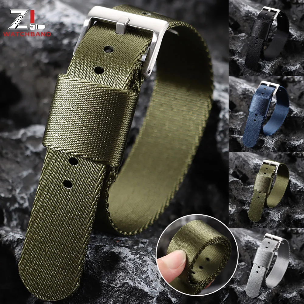 18mm 20mm 22mm Ribbed Nylon Watch Band for Omega for Seiko for Rolex Canvas Sport Universal Replacement Bracelet Watch Accessory