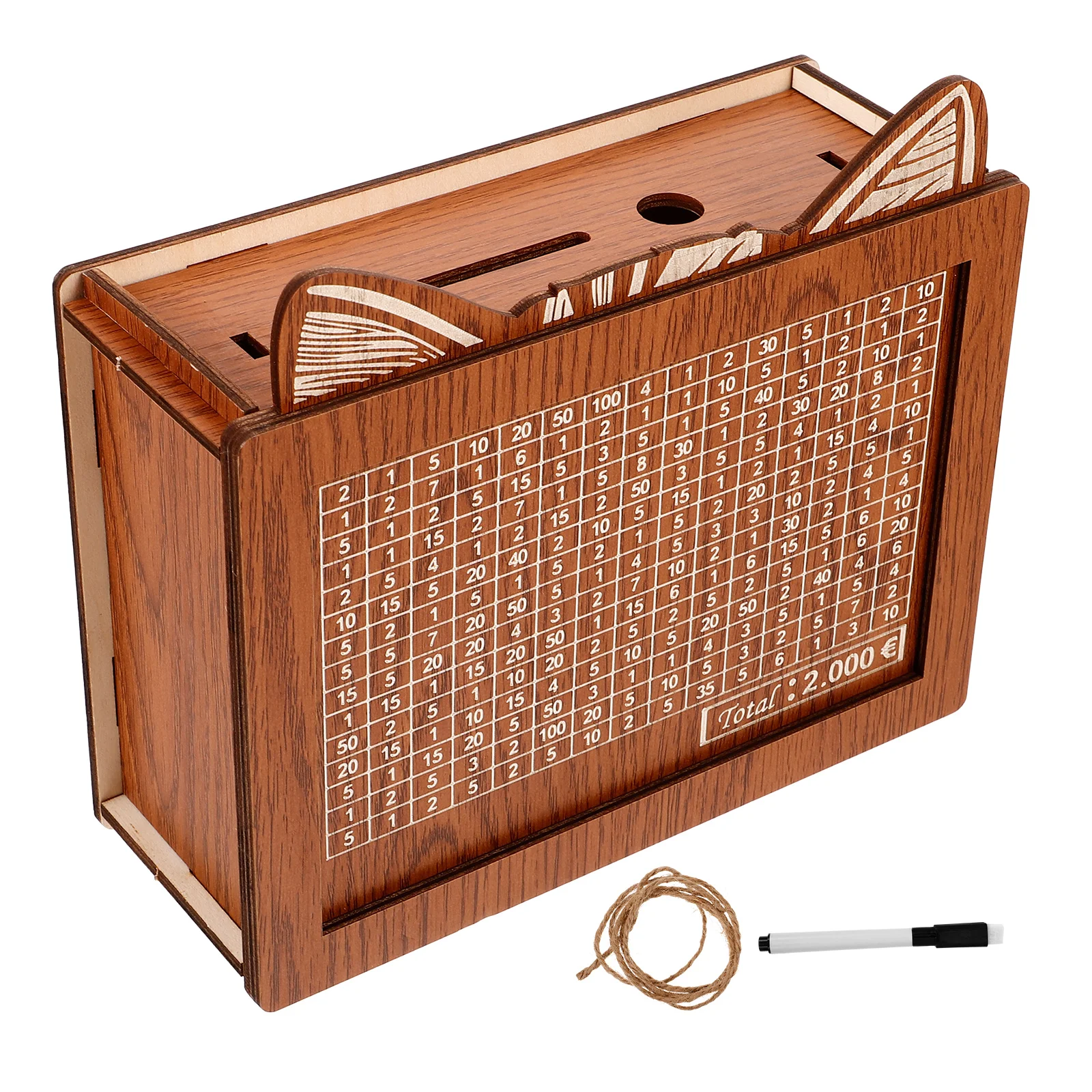 

Wooden Money Box Retro Style Savings Goal Numbered Design Home Office Decor Kids Adults Gift Piggy Bank For Bills Saving