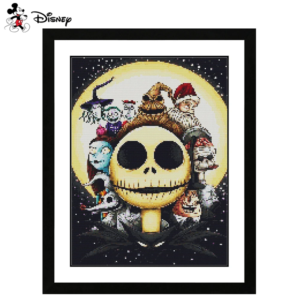 Disney płótno z nadrukiem haft krzyżykowy Nightmare Before Christmas pełne zestawy haft Jack DIY Halloween haft dekoracja ścienna