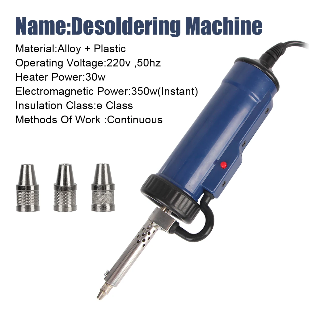 ADT03 Portable Tin Sucker Vacuum Soldering Automatic New Desoldering Machine Electric Solder with 3 Suction Nozzle Remove Pump