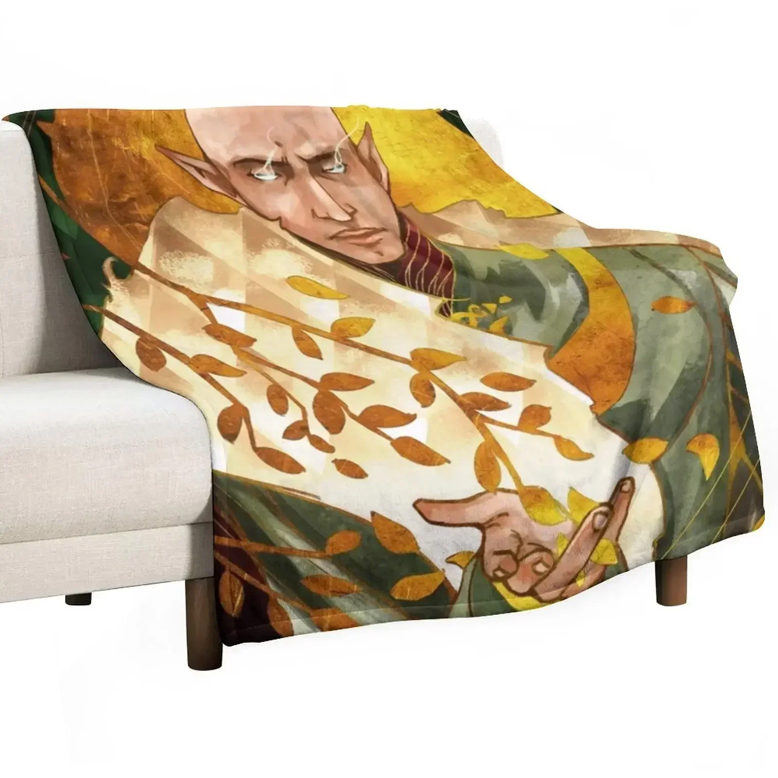 

Solas from Dragon Age tarot card Throw Blanket No Pilling Soft Warm Blanket for Bed