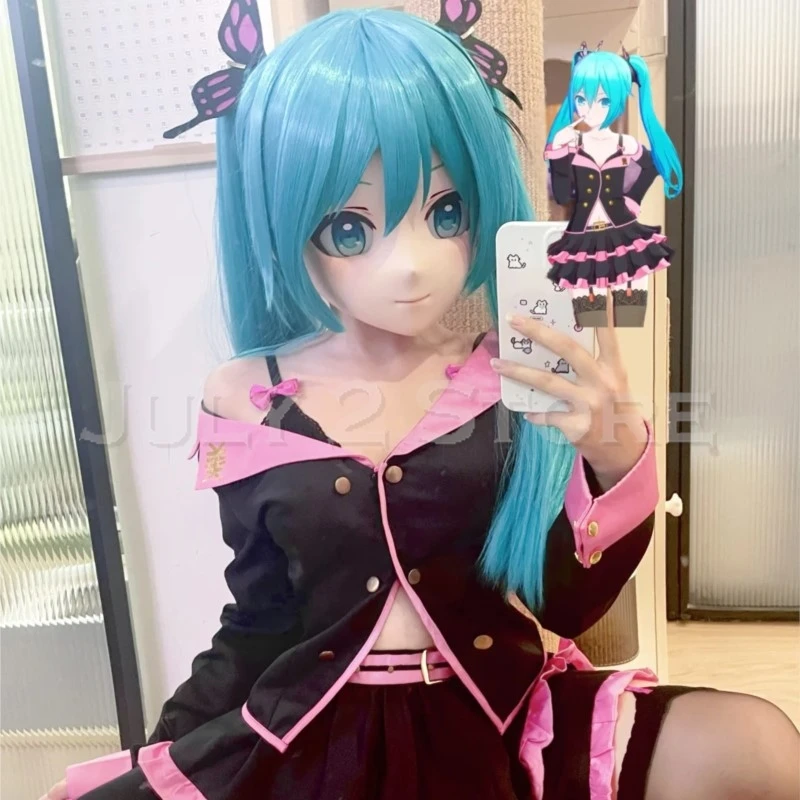 Anime Kigurumi máscara facial femenina juego de Anime Cosplay cabeza Base cráneo casco completo Cosplay accesorios DIY juego de rol B juego de rol