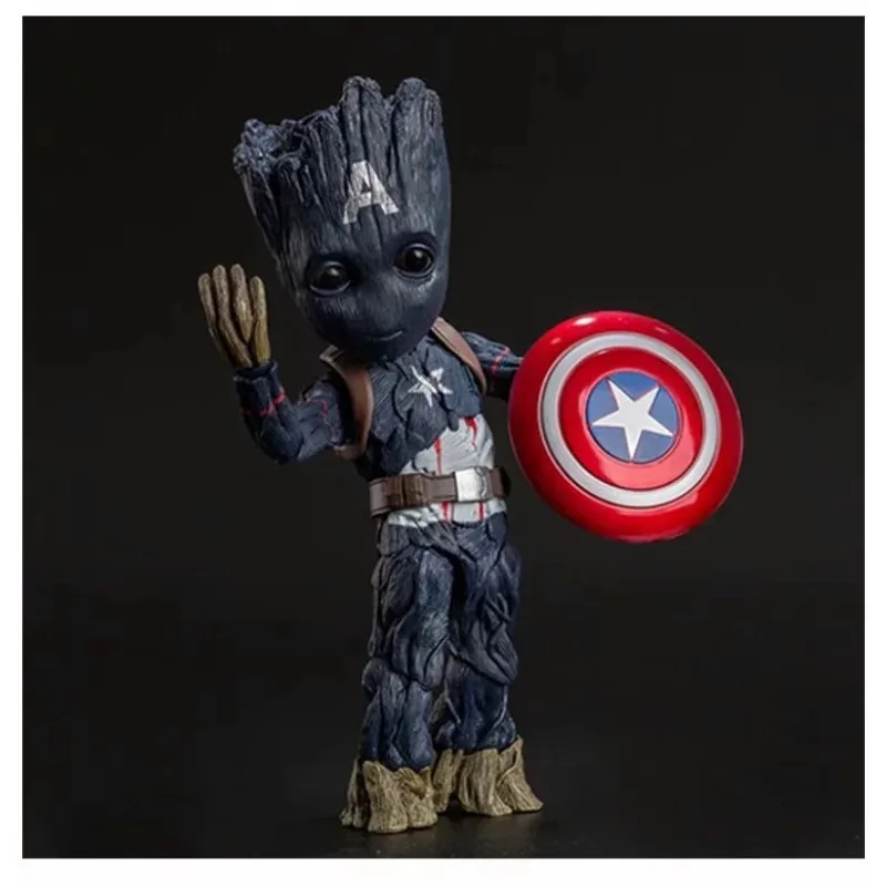 Guardians of the Galaxy 2 Anime Groot Little Tree Man COS Captain America Action Figure Hobby Collectible Model Toy Figures gift