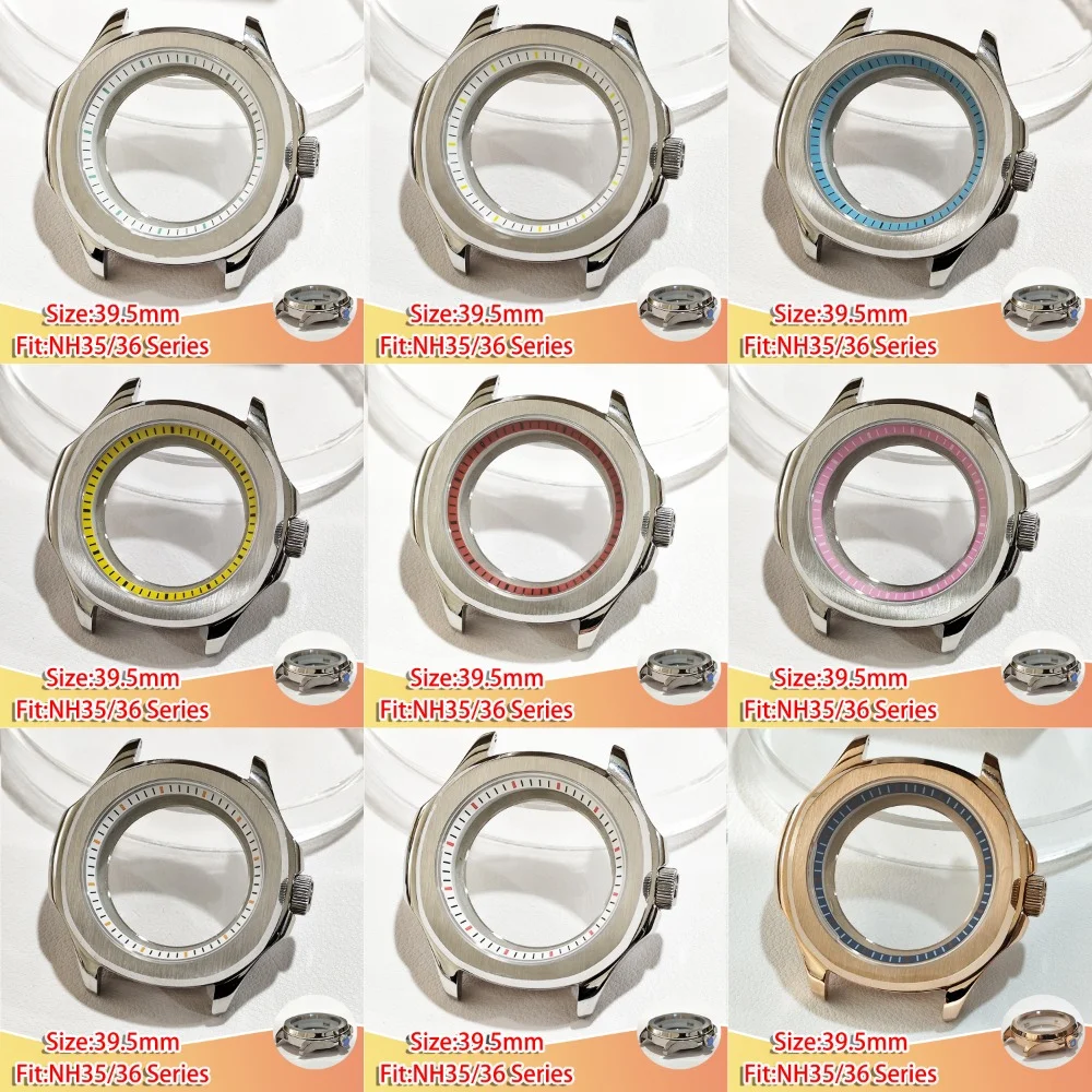 

39.5MM Men‘s Watch Case Suitable for NH35/36 Series Movement Stainless Steel Case and Replace the nner ring Watches Accessories