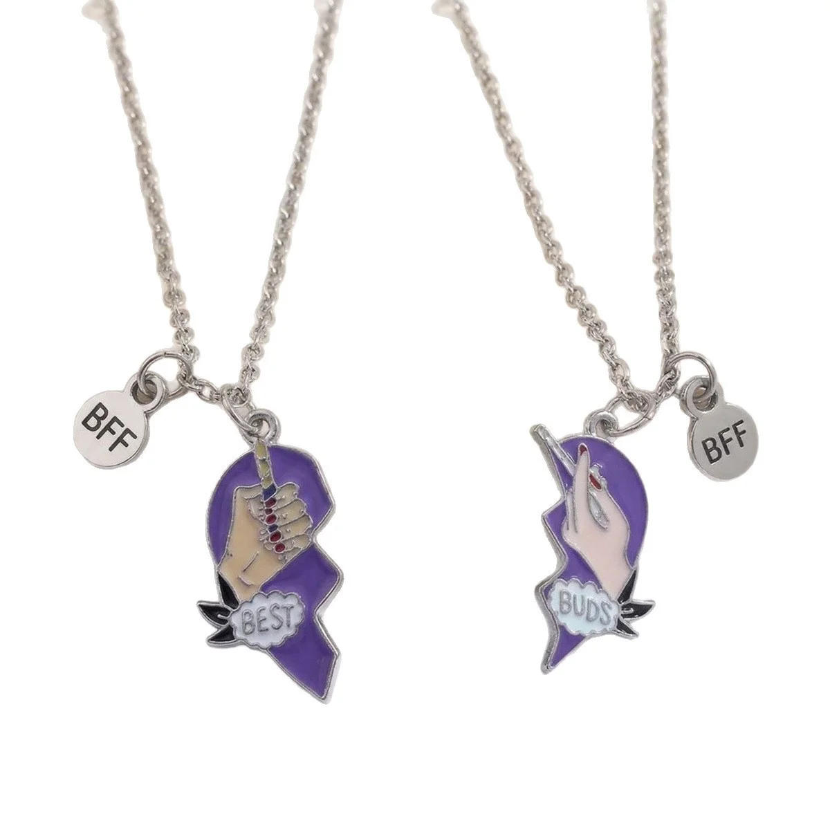 2 Stück, niedliche und einzigartige Herzförmige Magnetkette, süßer Anhänger, Schlüsselbein-Kette, Accessoire, Geschenk für Freunde, Familie, Paare. – Detail 7
