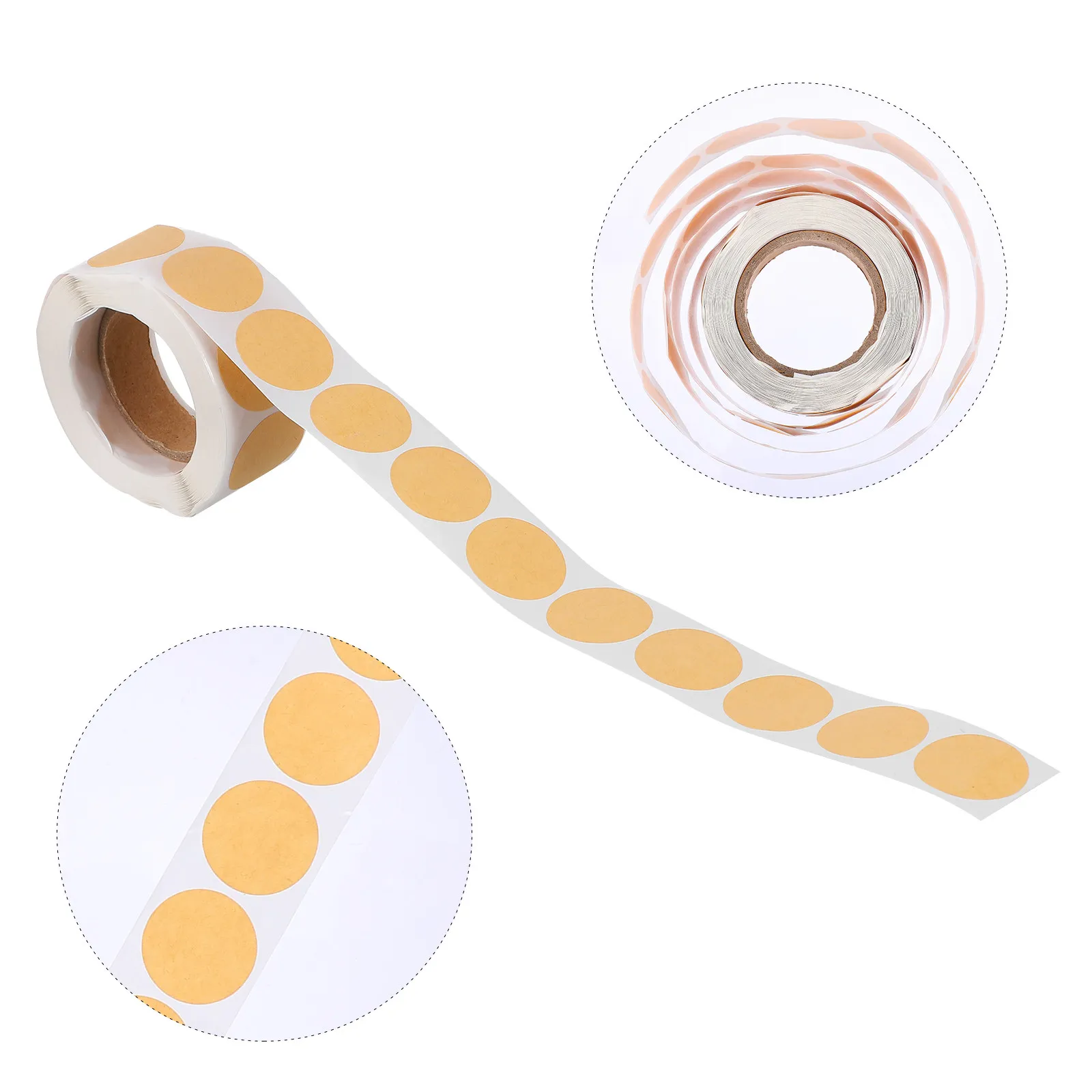 

2 Rolls Blank Label Stickers Round Kraft Paper Decals for Warehouse Storage Office Classification DIY Gift Present Tagging
