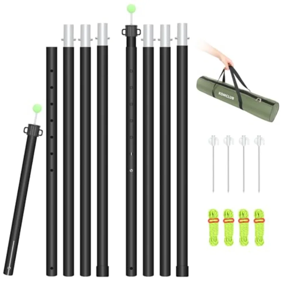 

Tarp Poles Telescoping Tent Poles Replacement Canopy Adjustable Aluminum Rods Camping Accessories Heavy Duty Pole Thicker Light