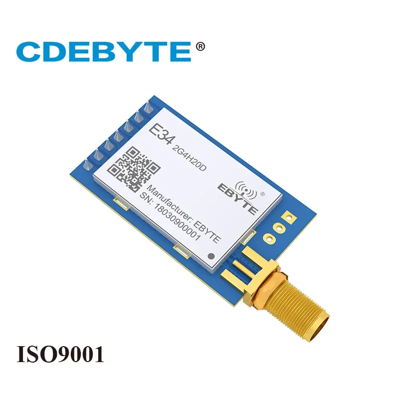 NRF24L01+PA 2.4G Wireless Transceiver Receiver CDEBYTE E34-2G4H20D 100mW SMA-K Antenna IoT Automatic Frequency Hopping