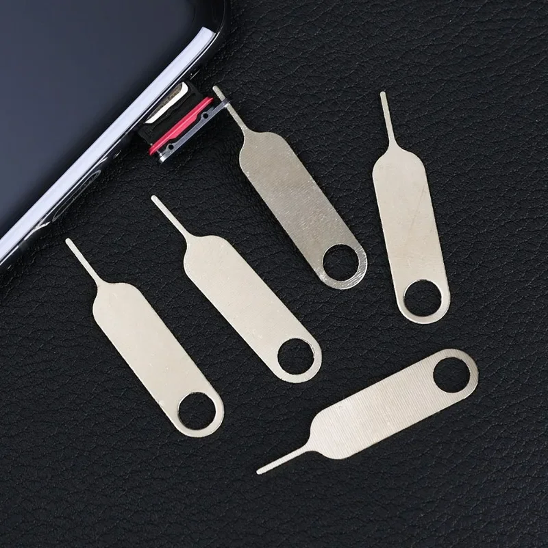 50PCS Sim Card Tray Remover Eject Pin Key Tool Replacement SIM Card Tray Slot SD Card Holder Tray Open Ejector Gold Needle Pin