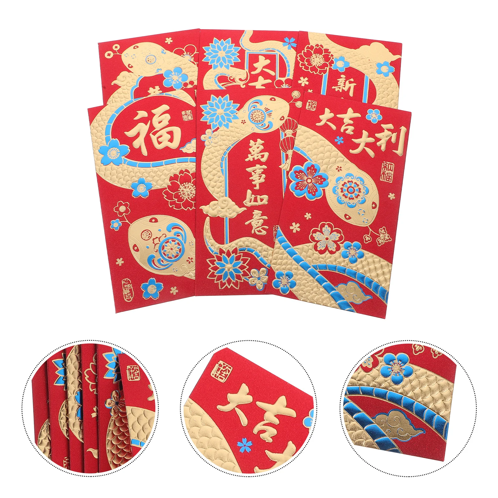 

30Pcs Year of The Snake Red Envelopes Chinese New Year Money Holder Cash Envelopes Lunar Festival Wedding Gifts