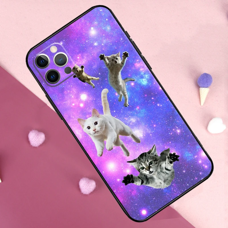 Cat in Space Case For iPhone 15 16 14 Pro Max Plus 13 12 Mini 11 Pro Max X XR XS Max 7 8 Back Cover image 5