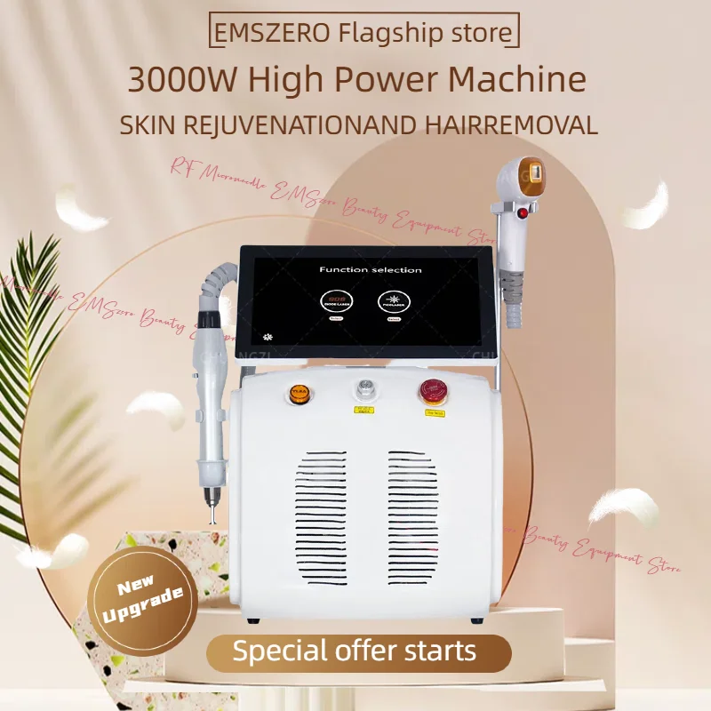 Ice Painless Alexandrite 2 in 1 Diode Laser Hair Remova Picosecond Laser Tattoo Removal Multi-function cooling system beauty