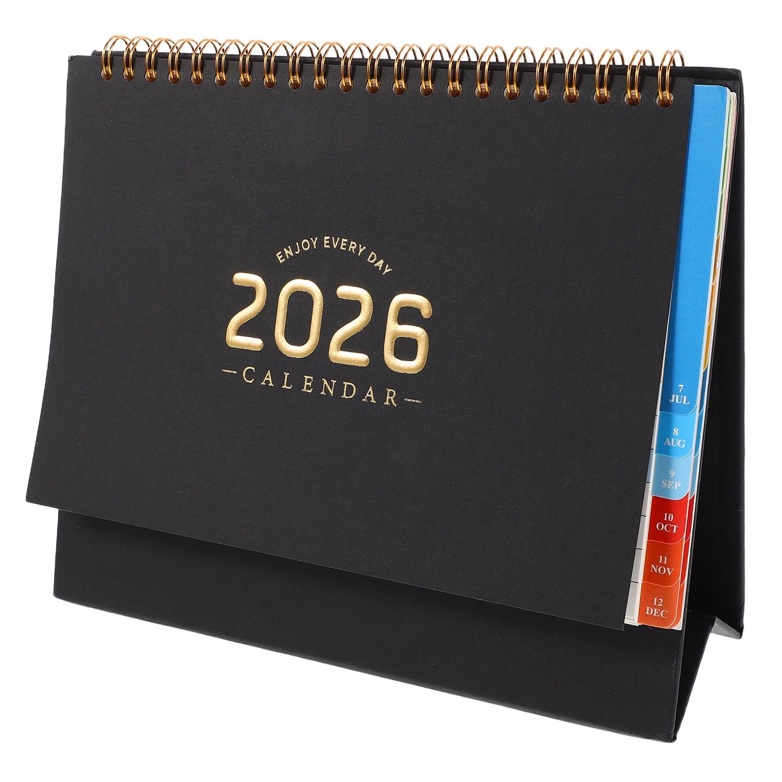 

Desk Calendar 2026 Standing Flip Desktop Calendar Minimalist with Twin-Wire Binding Colorful Tabs Weekly Monthly Planner