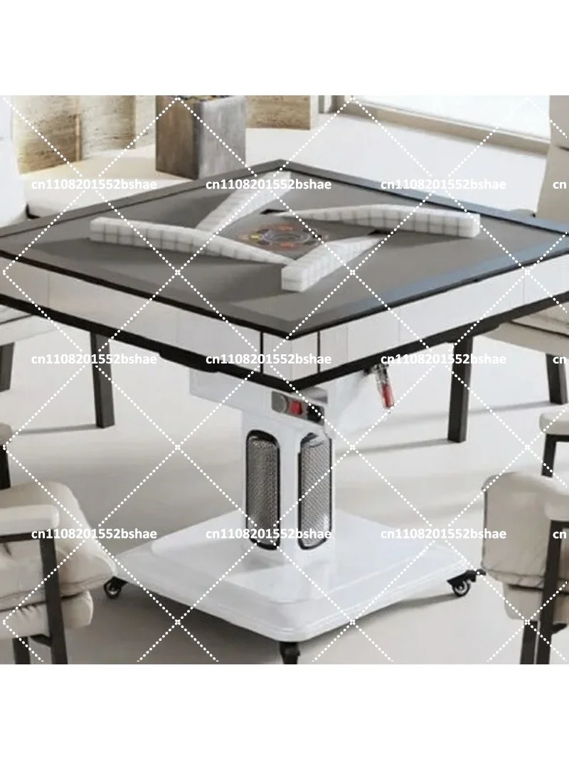 2-in-1 Folding Mahjong Table with Silent Auto Shuffling for Home Dining & Entertainment
