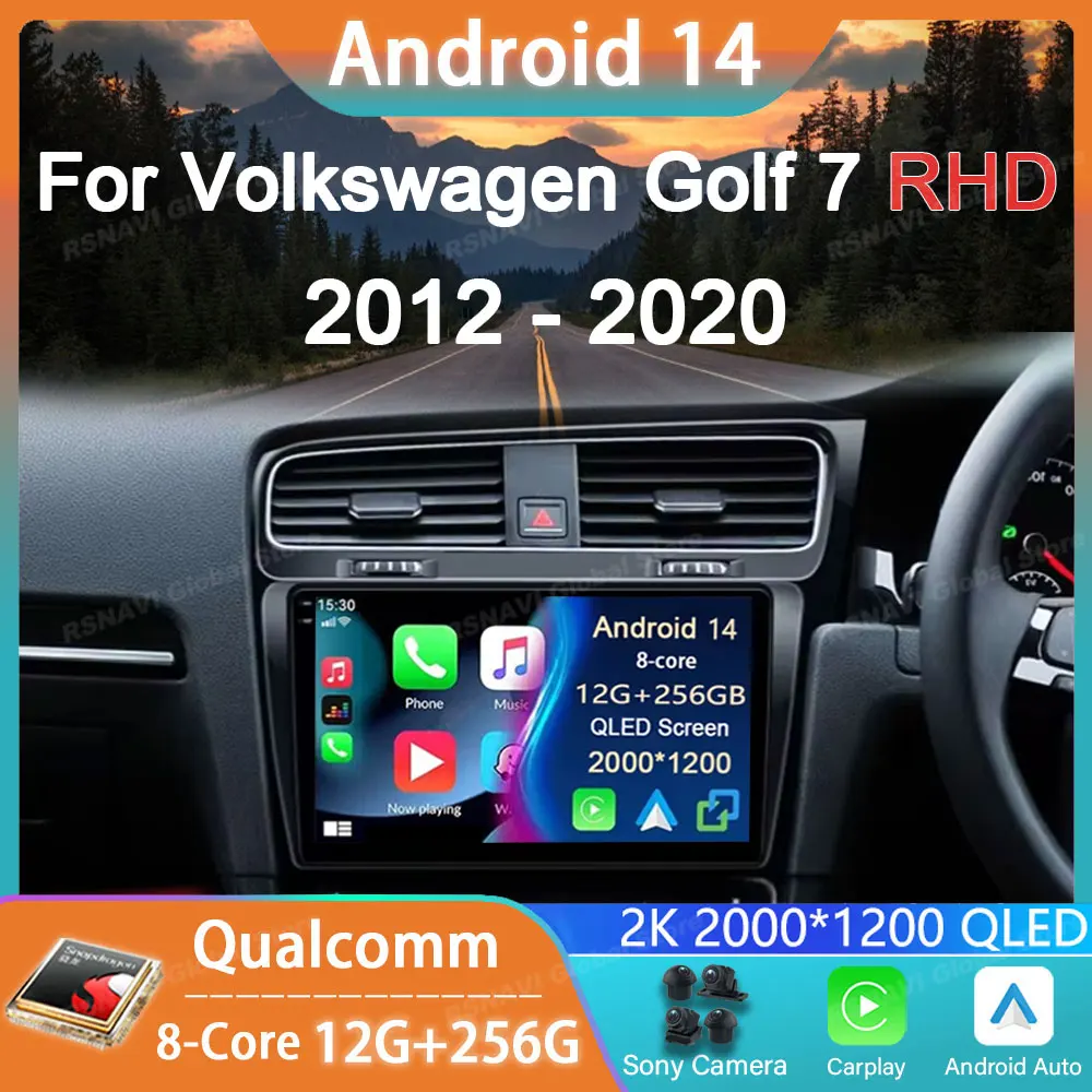 

Car Radio Android 14 For Volkswagen VW Golf 7 2013 - 2020 MK7 RHD GPS Carplay Multimedia Player Navigation DSP BT No 2din Stereo