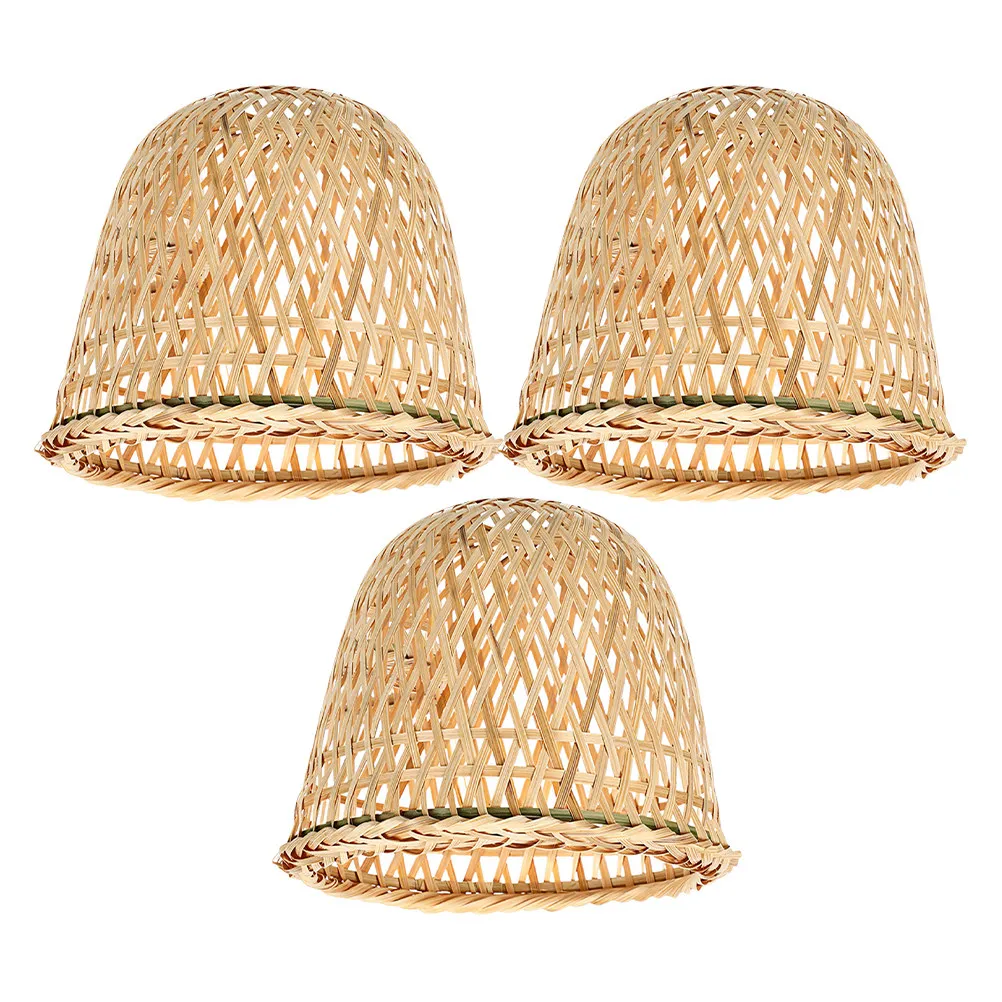 3Pcs Vintage Bamboo Lampshade Handwoven Rustic Light Fixture for Table Lamp Small Spaces Tea House Decor Handwoven Lampshade