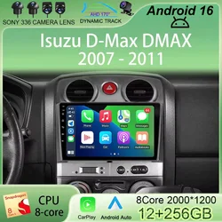 Android 16 4G WIFI Android Auto Car Radio For Isuzu D-Max DMAX 2007 2008 2009 2010 2011 GPS Navigation No DVD Player