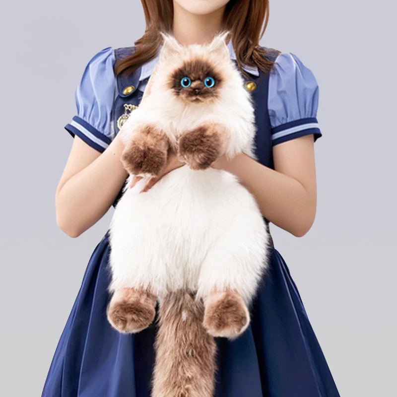 

2026 Long Haired Storage Bag Handmade Cat Girl Backpack Birthday Gift Cute Soft Velvet Skin Friendly Detachable Shoulder Strap